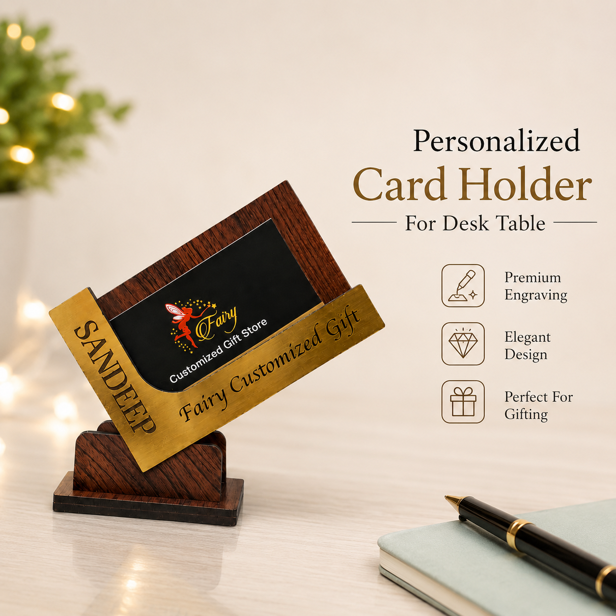 Personalized Card Holder for Desk Table