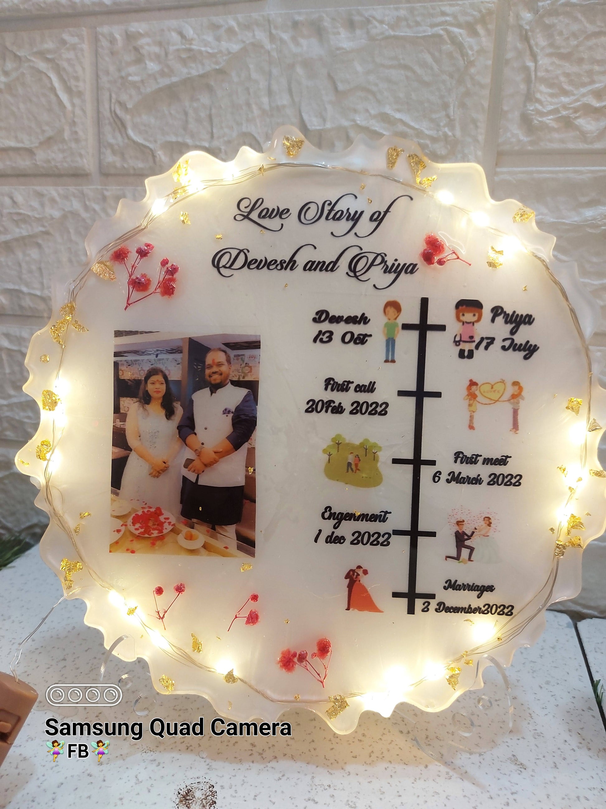 Our love story resin frame – resin journey frame for couple - Fairycustomized