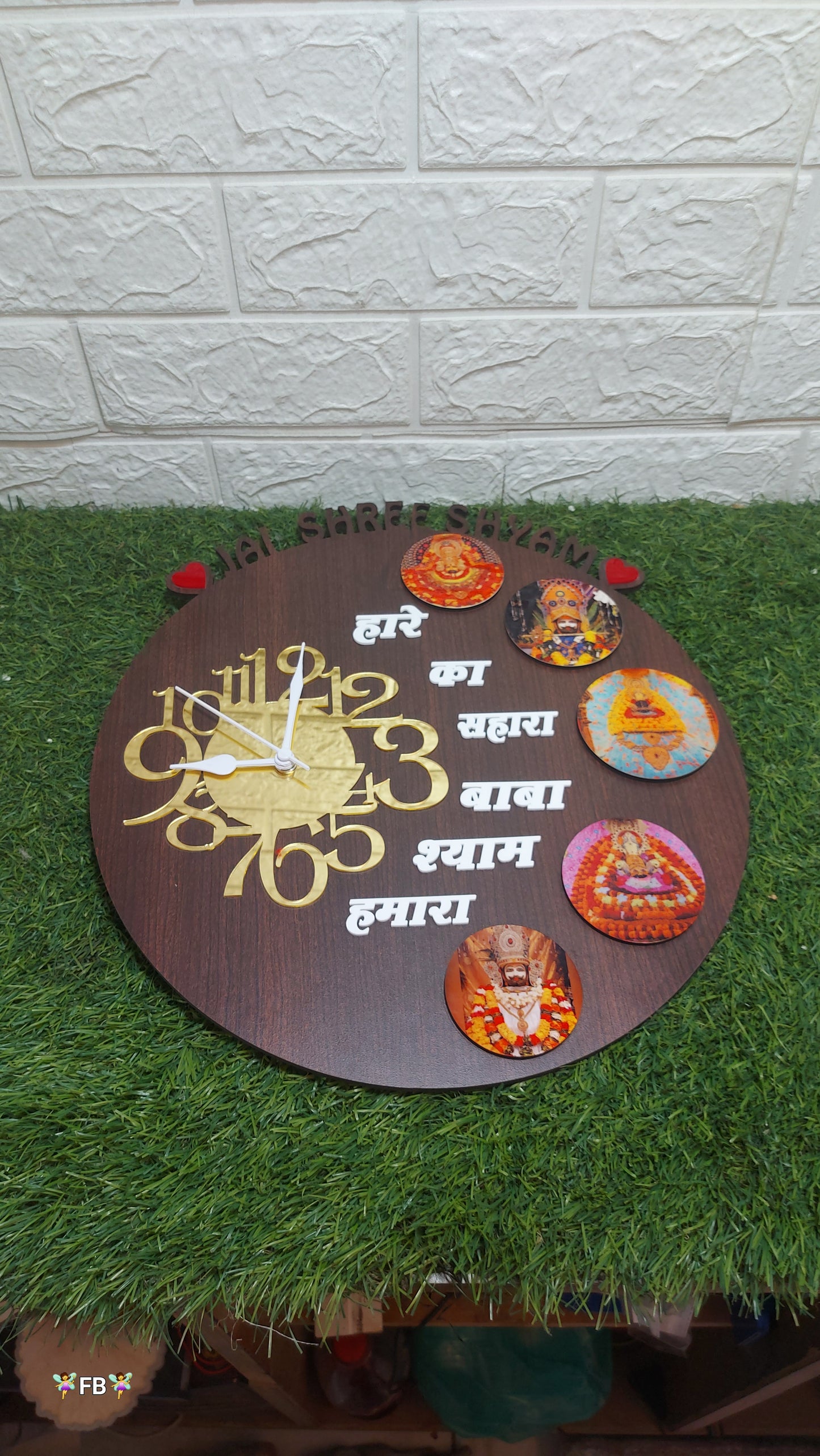 Khatu Shyam ji Wooden Wall Clock