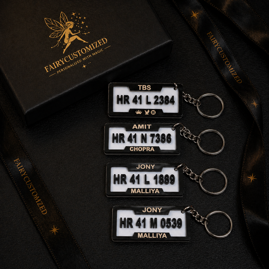 Customized Number Plate Keychain – Premium Personalized Gift