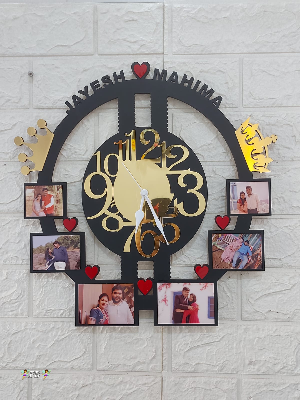 Couple Special Photo Wall Clock with Name - Fairycustomized