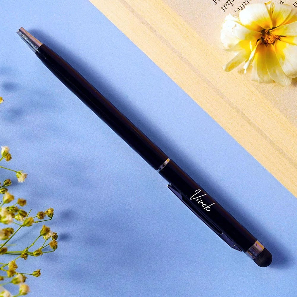 Black Slim Metal Customized Pen - Fairycustomized