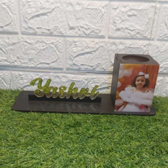 Pen Stand With Name And Photo - Fairycustomized