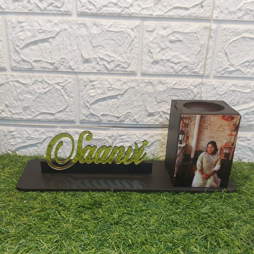 Pen Stand With Name And Photo - Fairycustomized