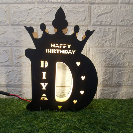 Customized Birthday Name Initial LED Lamp – Personalized Gift