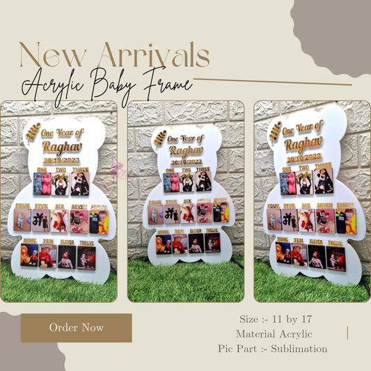 Personalized Acrylic Baby Monthly Milestone Frame