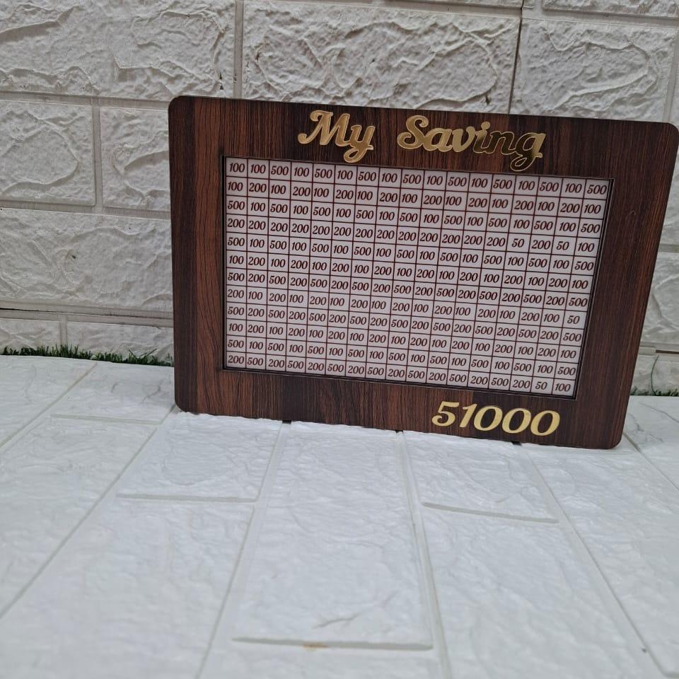 Unique MDF Piggy Bank with Customized Name And back side Photo