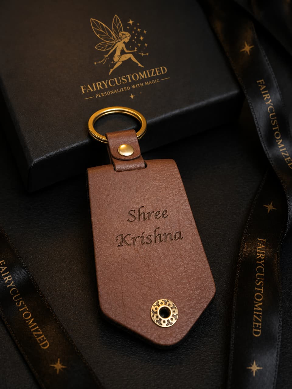 Customized Leather Keychain with Name Engraving | Premium Personalized Gift