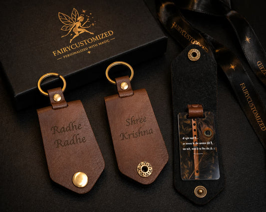 Customized Leather Keychain with Name Engraving | Premium Personalized Gift
