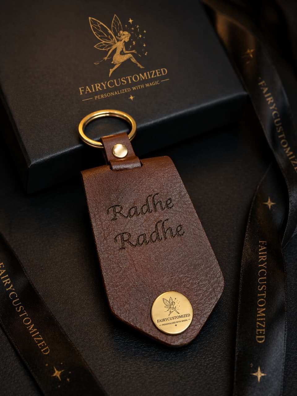 Customized Leather Keychain with Name Engraving | Premium Personalized Gift