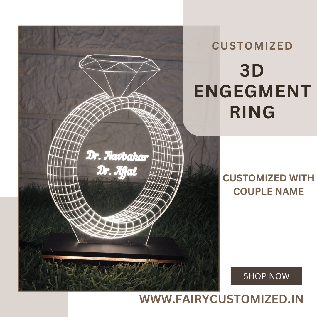 3D ACYLIC  NAME IN RING LED LAMP