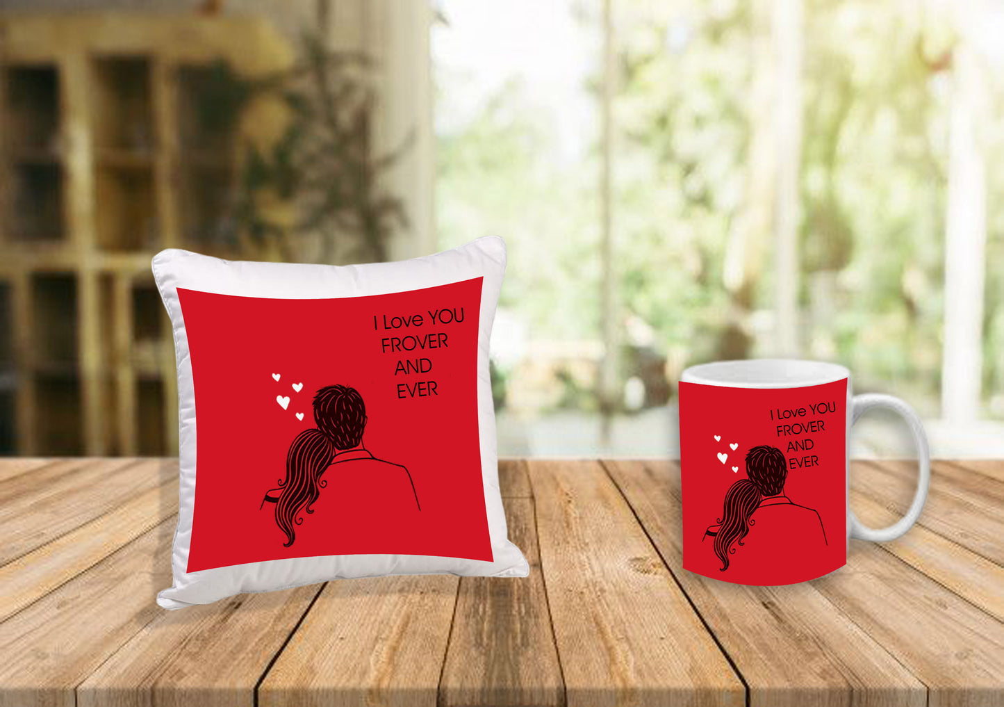 Valentine's special Cushion & Mug Love Combo