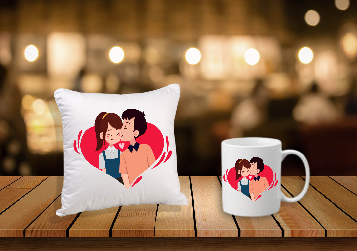 Valentine's special Cushion & Mug Love Combo