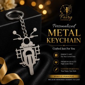 Personalized Motorcycle Metal Keychain – Product Description