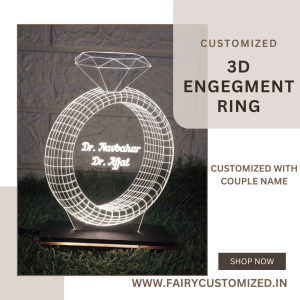Customized 3D Engagement Ring LED Lamp