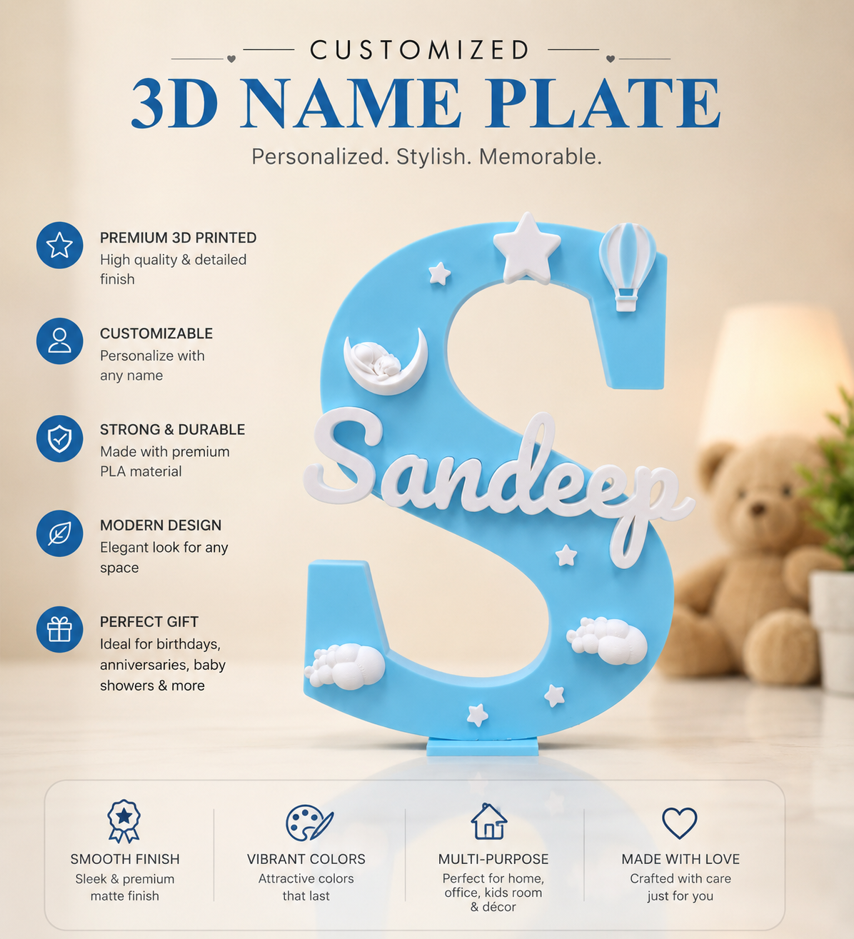 Customized 3D Name Plate