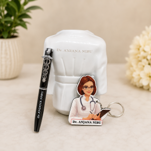 Personalized Doctor Gift Combo – Customized Doctor Mug, Pen & Doctor Keychain