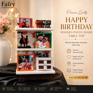 Happy Birthday Wooden Photo Frame Table Top