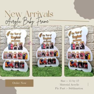 Personalized Acrylic Baby First Year Photo Frame (11x17 Inch)